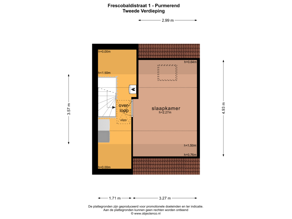 Bekijk plattegrond van TWEEDE VERDIEPING van Frescobaldistraat 1