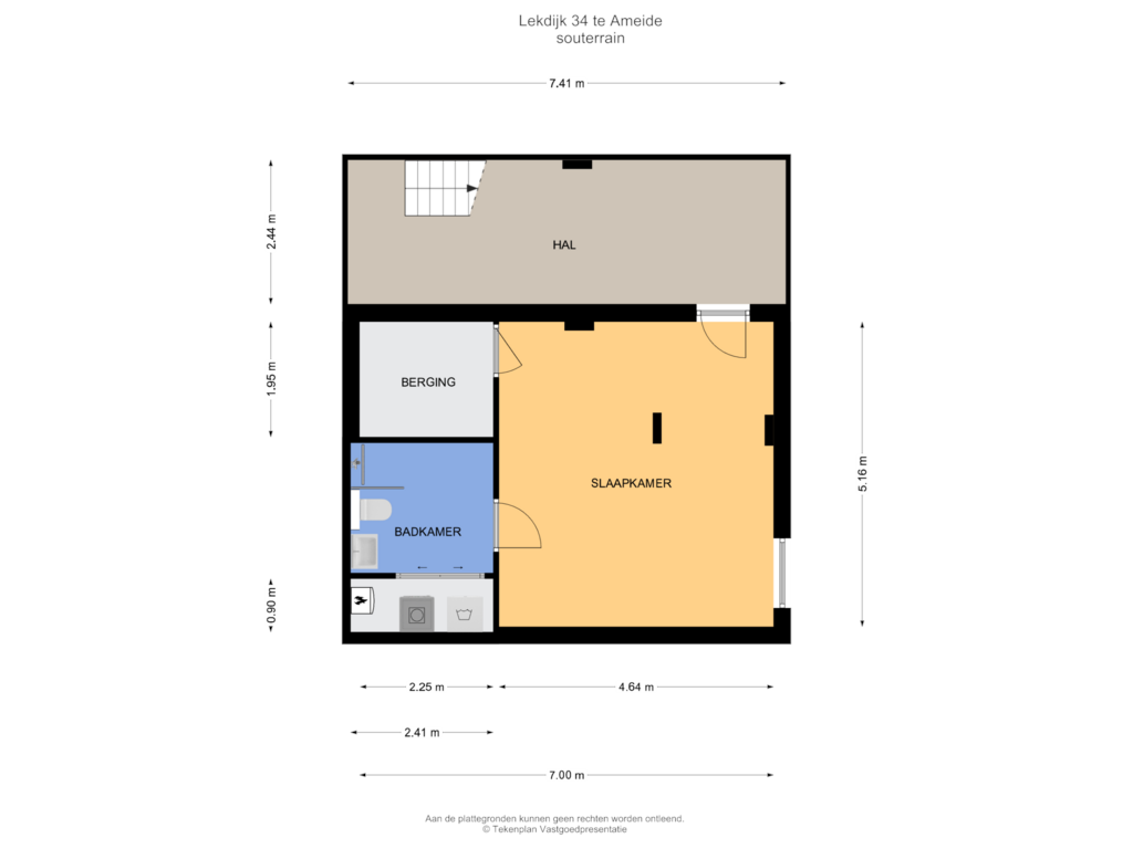 Bekijk plattegrond van Souterrain van Lekdijk 34