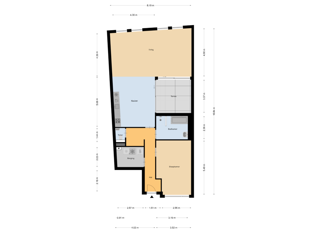 View floorplan of Appartement of Heistraat 12-A