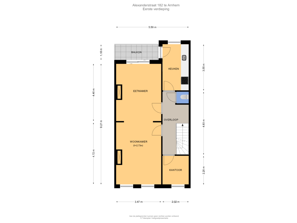 Bekijk plattegrond van Eerste verdieping van Alexanderstraat 182