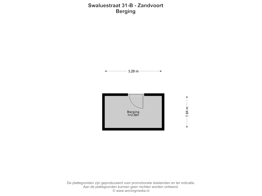 View floorplan of Berging of Swaluëstraat 31-B