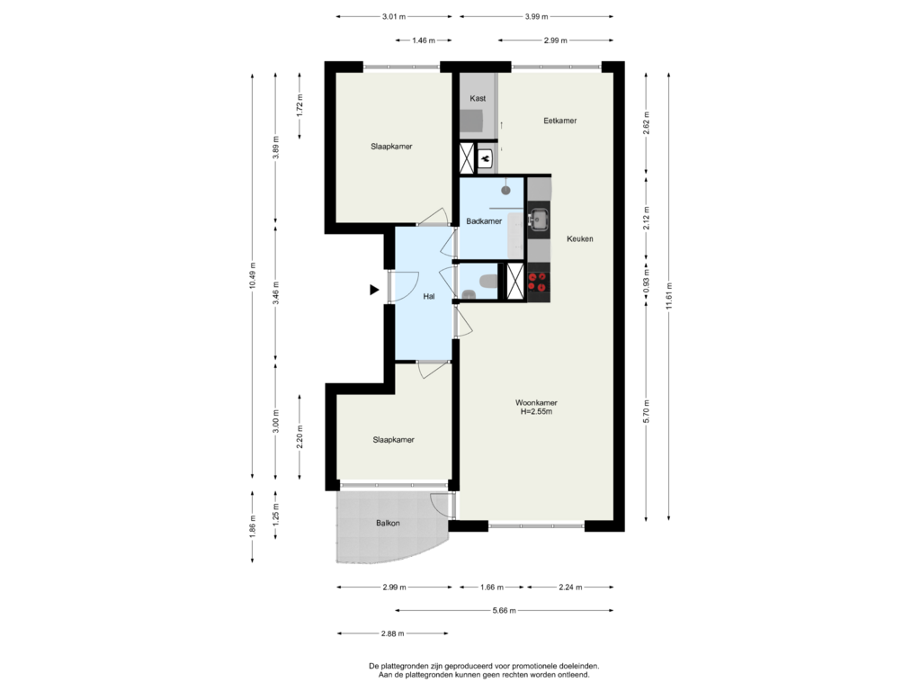 Bekijk plattegrond van Appartement van Jaffadwarsstraat 25