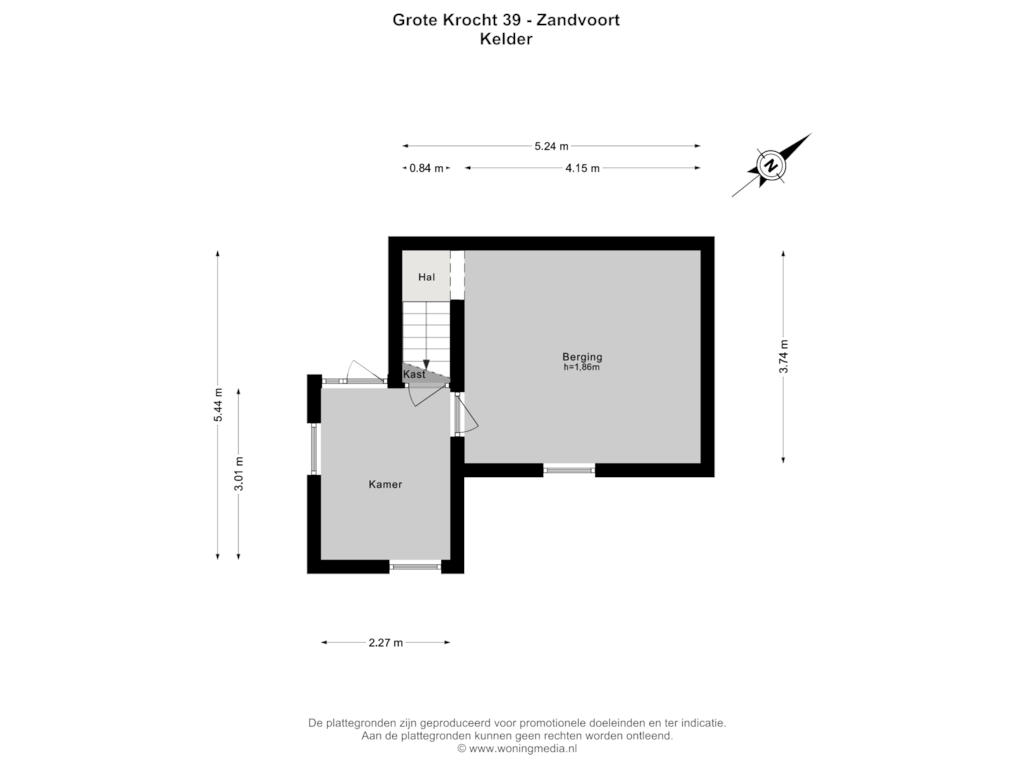 View floorplan of Kelder of Grote Krocht 39