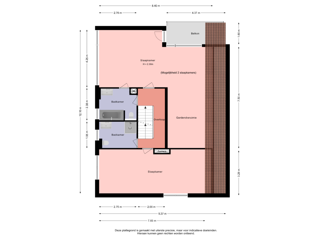 View floorplan of Eerste verdieping of Hof van Edenlaan 24