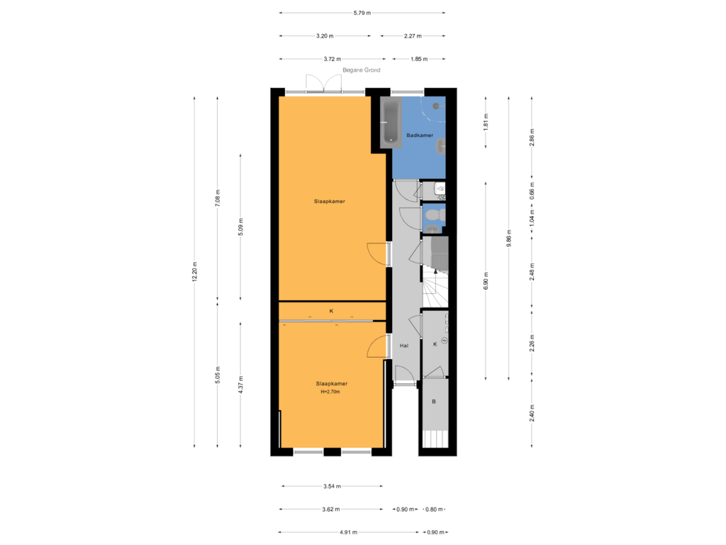 Bekijk plattegrond van Begane Grond van Amsterdamsestraat 17