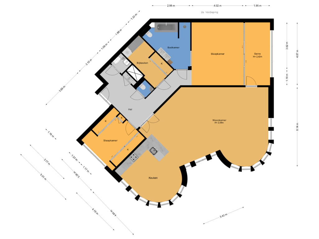 Bekijk plattegrond van 2e Verdieping van Rozenboomlaan 147