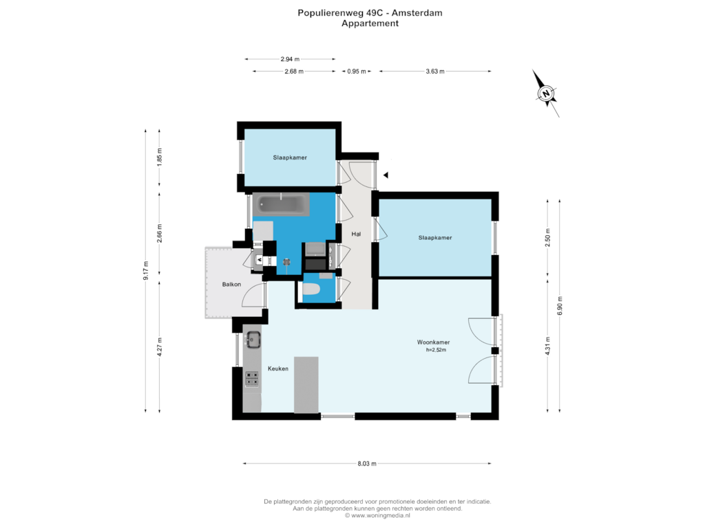 Bekijk plattegrond van Appartement van Populierenweg 49-C