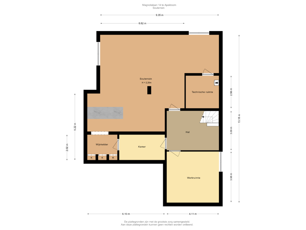 View floorplan of Souterrain		 of Magnolialaan 14