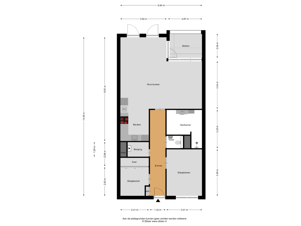 Bekijk plattegrond van Appartement van Kerkstraat 35