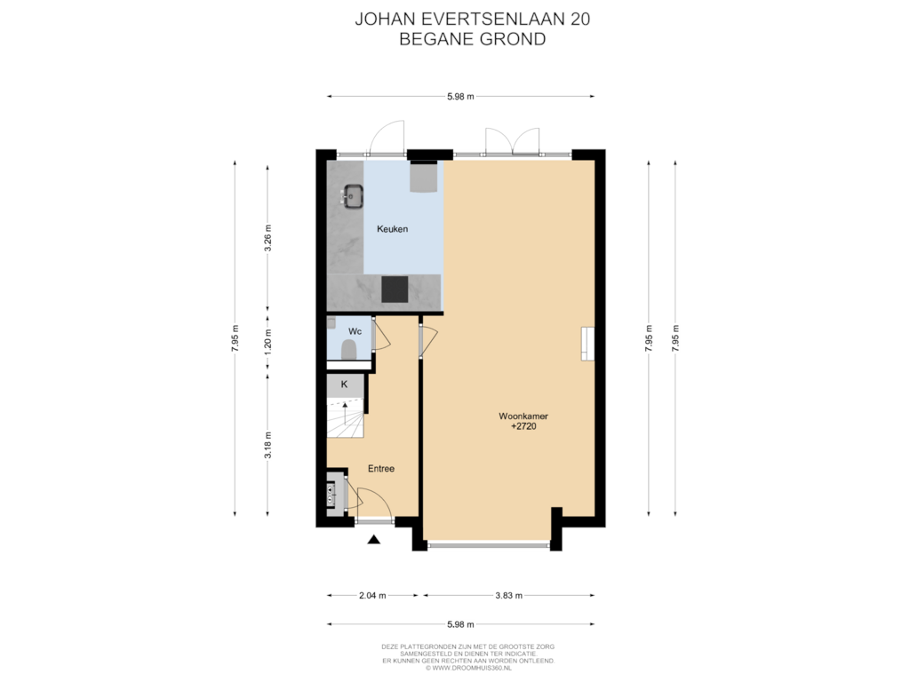 Bekijk plattegrond van Begane Grond van Johan Evertsenlaan 20