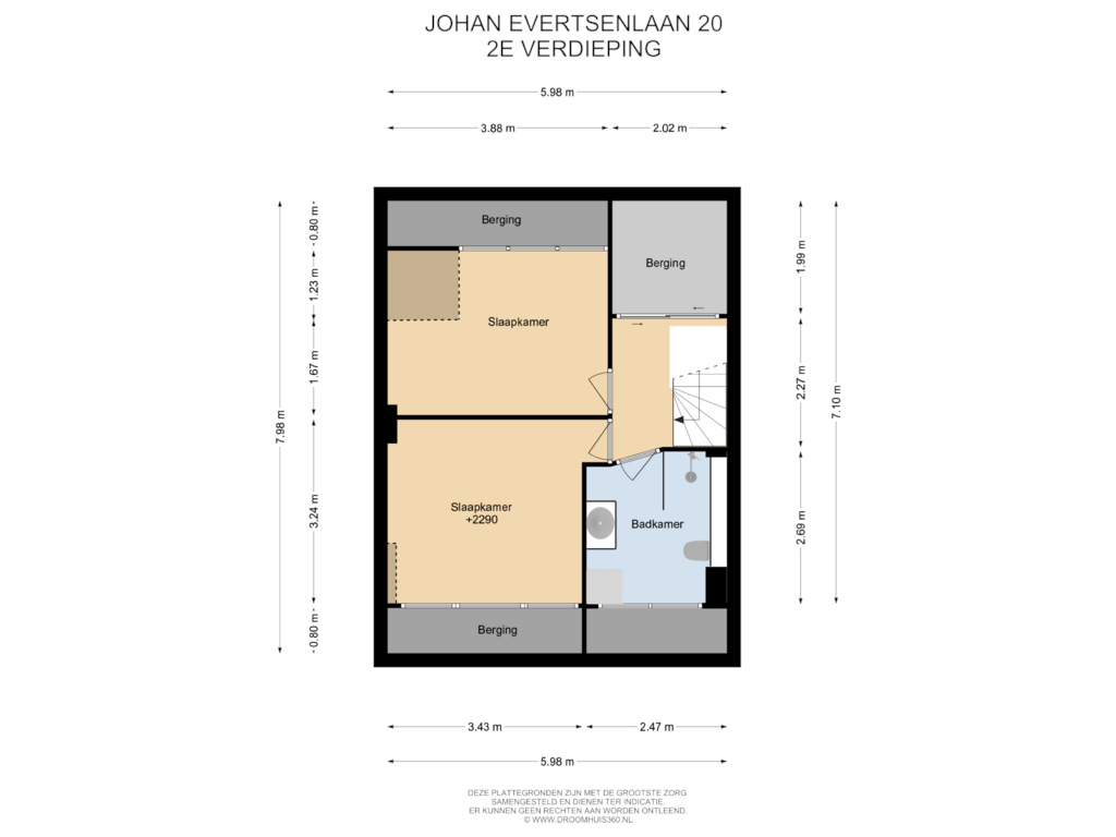 Bekijk plattegrond van 2E Verdieping van Johan Evertsenlaan 20