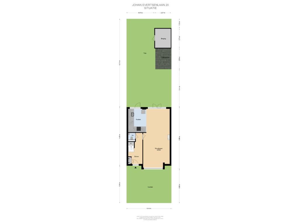 Bekijk plattegrond van Situatie van Johan Evertsenlaan 20