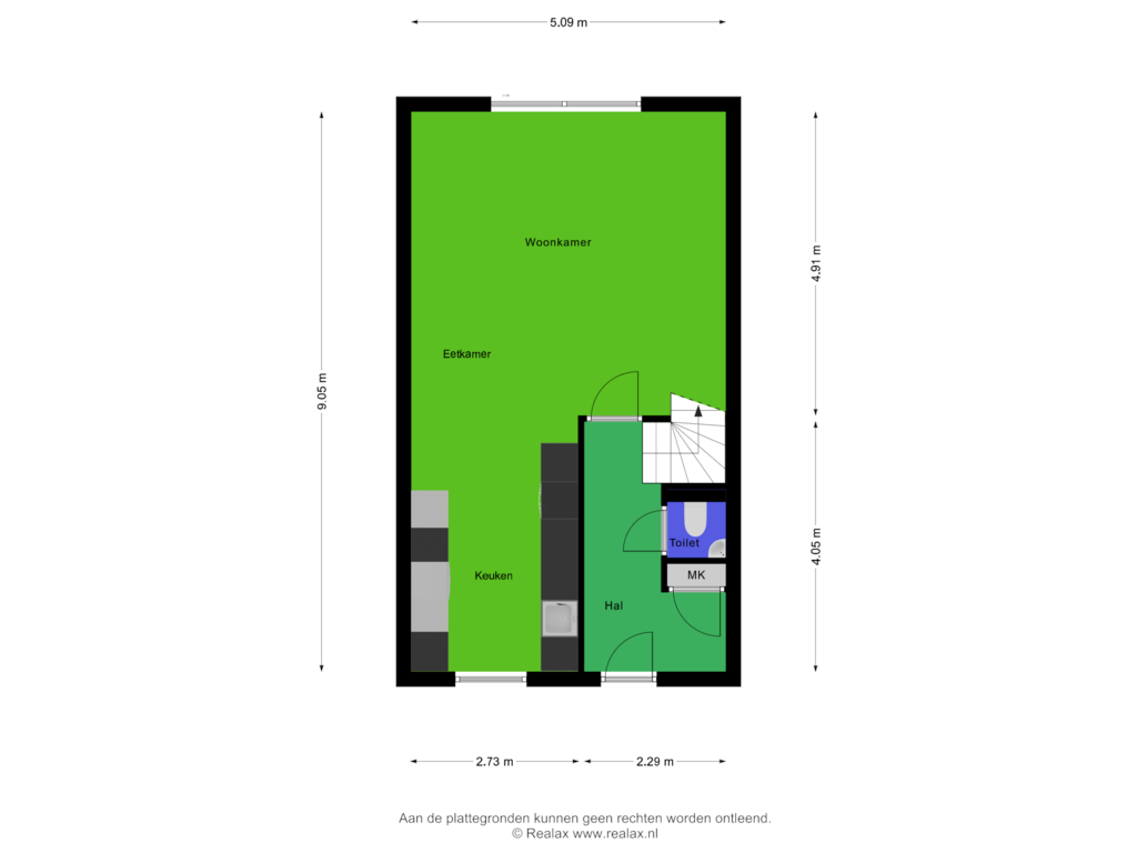 Bekijk plattegrond van Begane grond van De Zijp 49