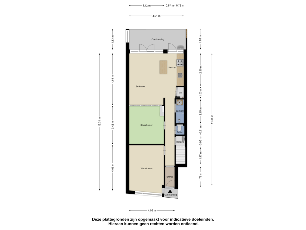 Bekijk plattegrond van Begane grond van Honingerdijk 11-B