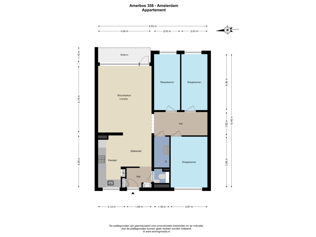 View floorplan of Appartement of Amerbos 358