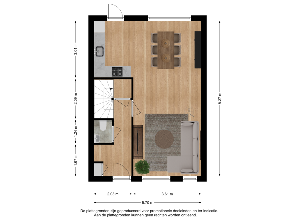 View floorplan of Begane grond of Zilvermeeuw 132