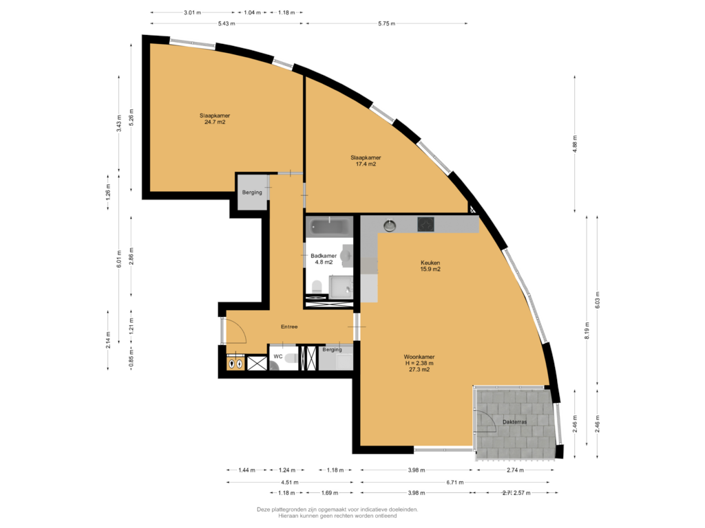 Bekijk plattegrond van Appartement van Poortugaalstraat 182