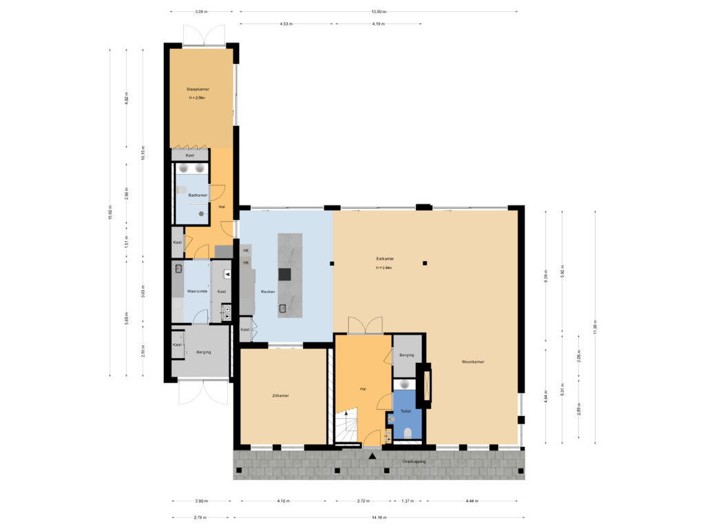 Bekijk plattegrond van Begane grond van Staaldiepseweg 8