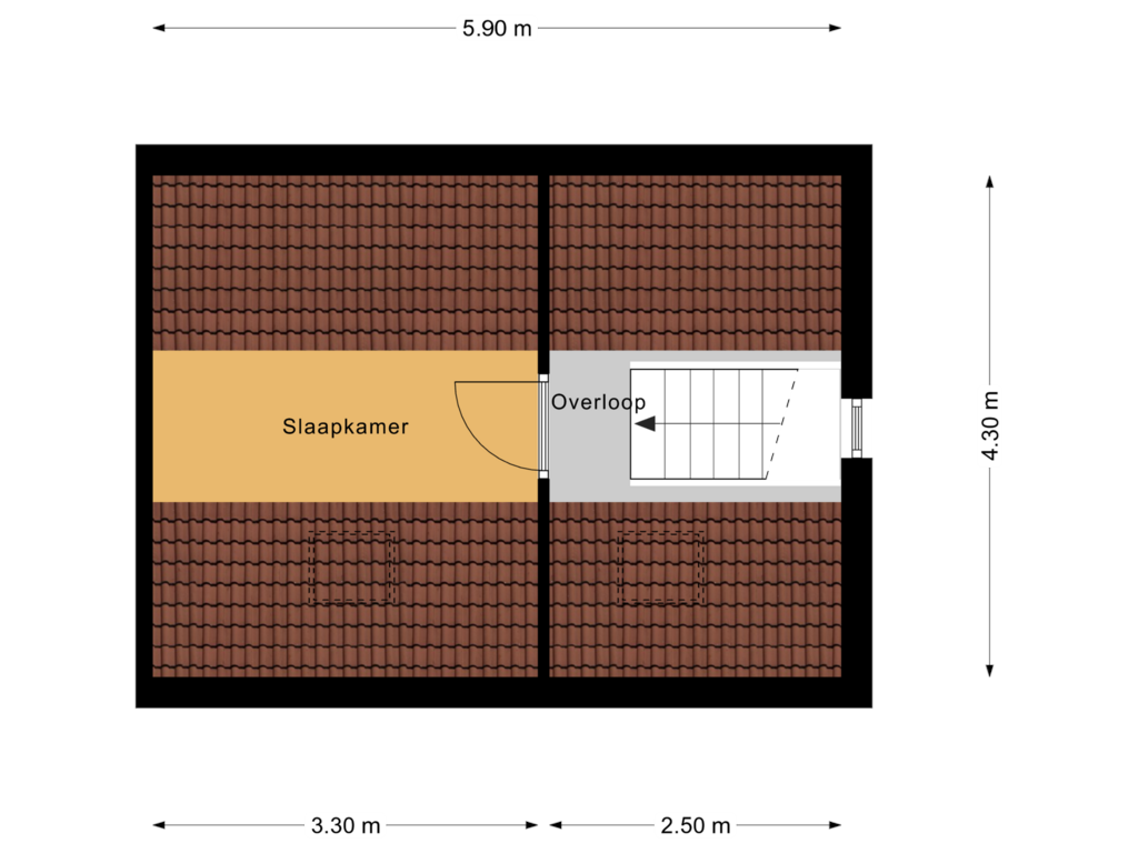 Bekijk plattegrond van Tweede verdieping van Ds. Visscherwei 35