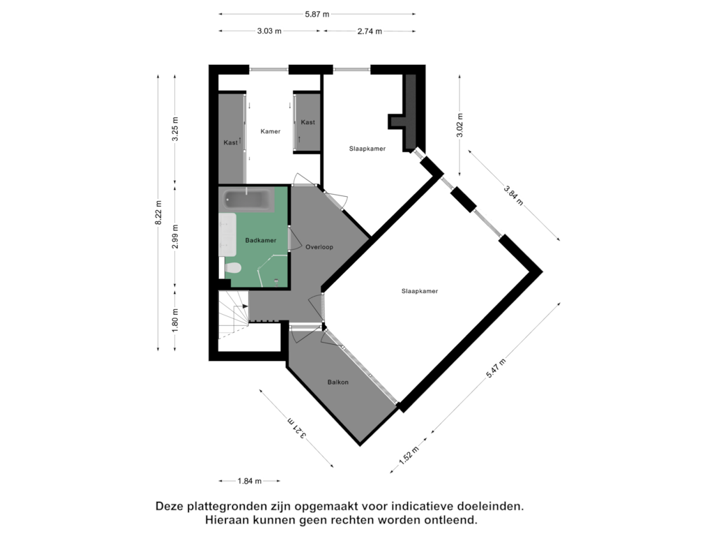 Bekijk plattegrond van Eerste Verdieping van Achterwerf 84