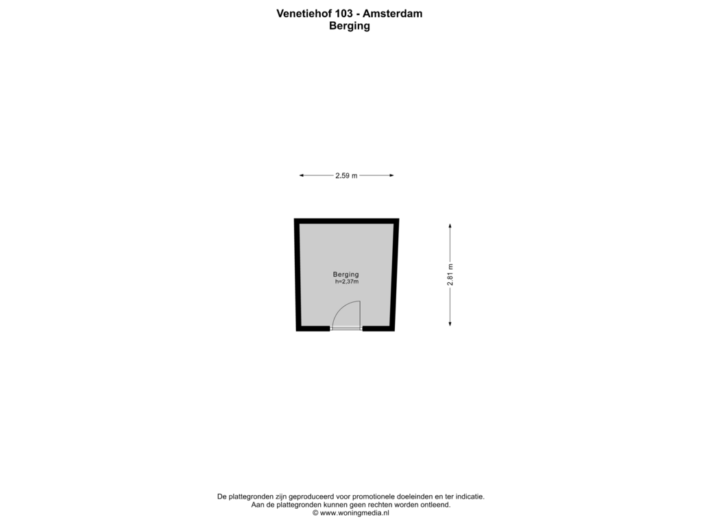 Bekijk plattegrond van Berging van Venetiëhof 103