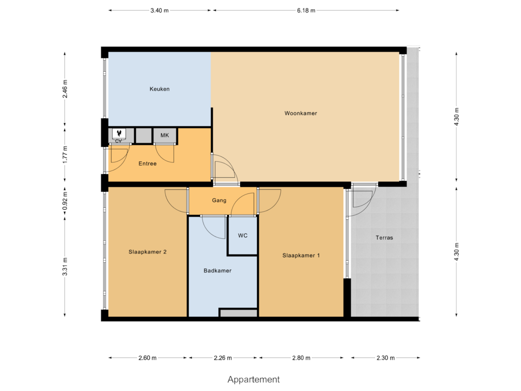 Bekijk plattegrond van Appartement van Heemraad 52