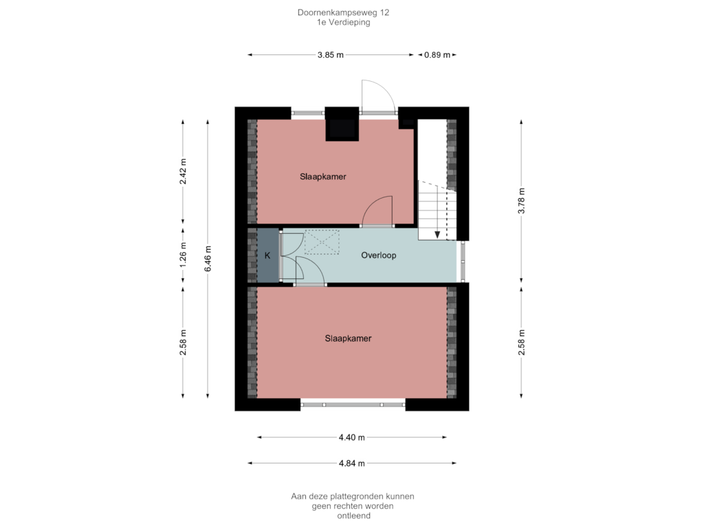 Bekijk plattegrond van 1e Verdieping van Doornenkampseweg 12