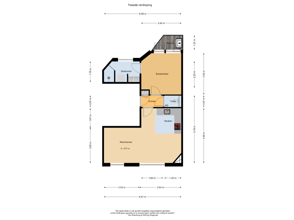 Bekijk plattegrond van Tweede verdieping van Corantijnstraat 3-2