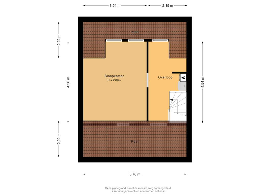 Bekijk plattegrond van Tweede verdieping van Dr. Alphons Diepenbrockstraat 29