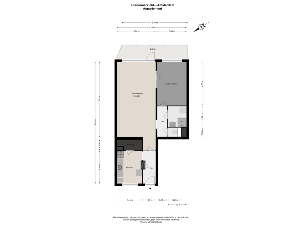 Bekijk plattegrond van Appartement van Loenermark 564