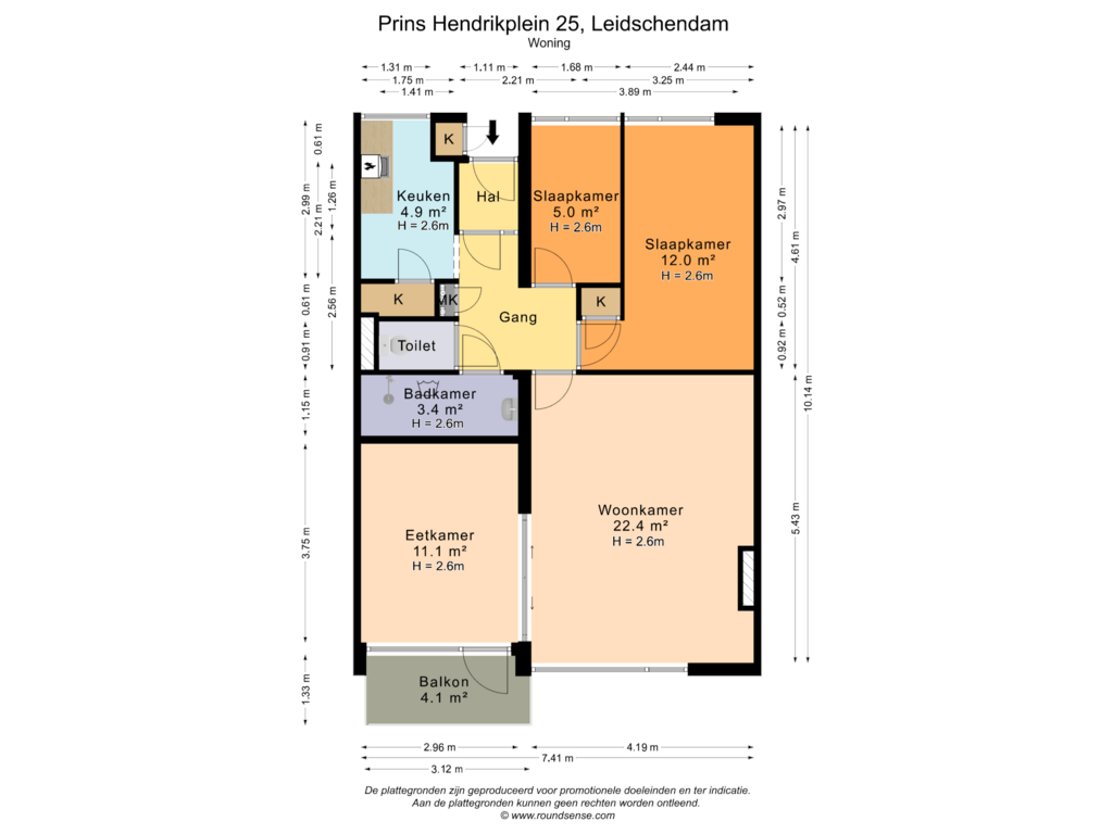 View floorplan of Woning of Prins Hendrikplein 25