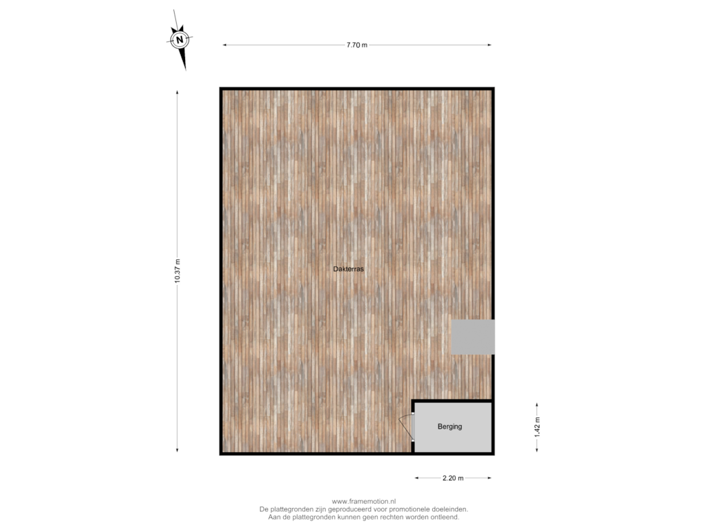 Bekijk plattegrond van Dakterras van Herman Costerstraat 26