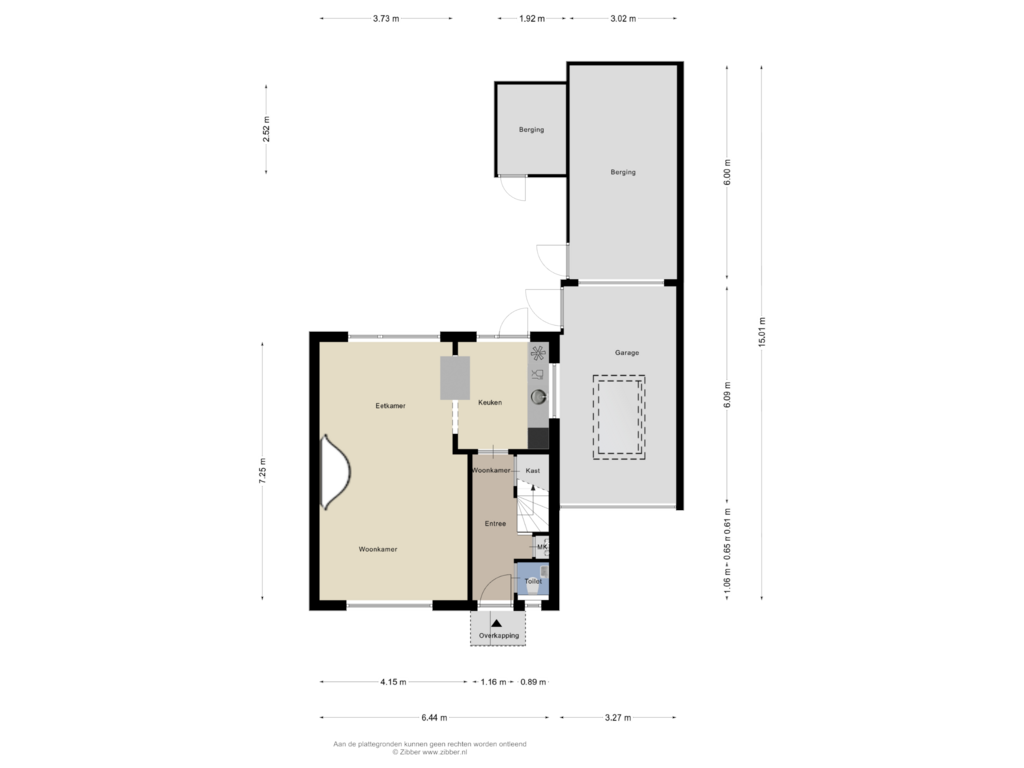 Bekijk plattegrond van Begane Grond van Hoebigerweg 37