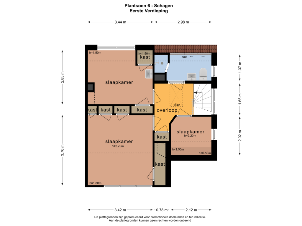 Bekijk plattegrond van EERSTE VERDIEPING van Plantsoen 6