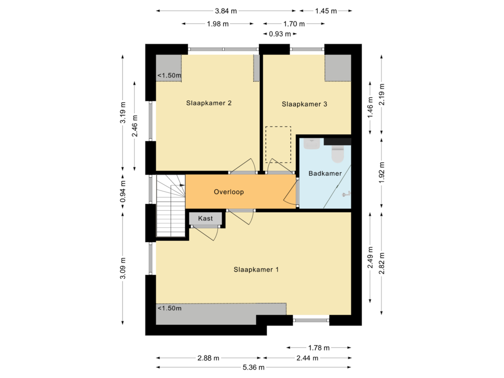 Bekijk plattegrond van Eerste verdieping van Venestraat 145-A