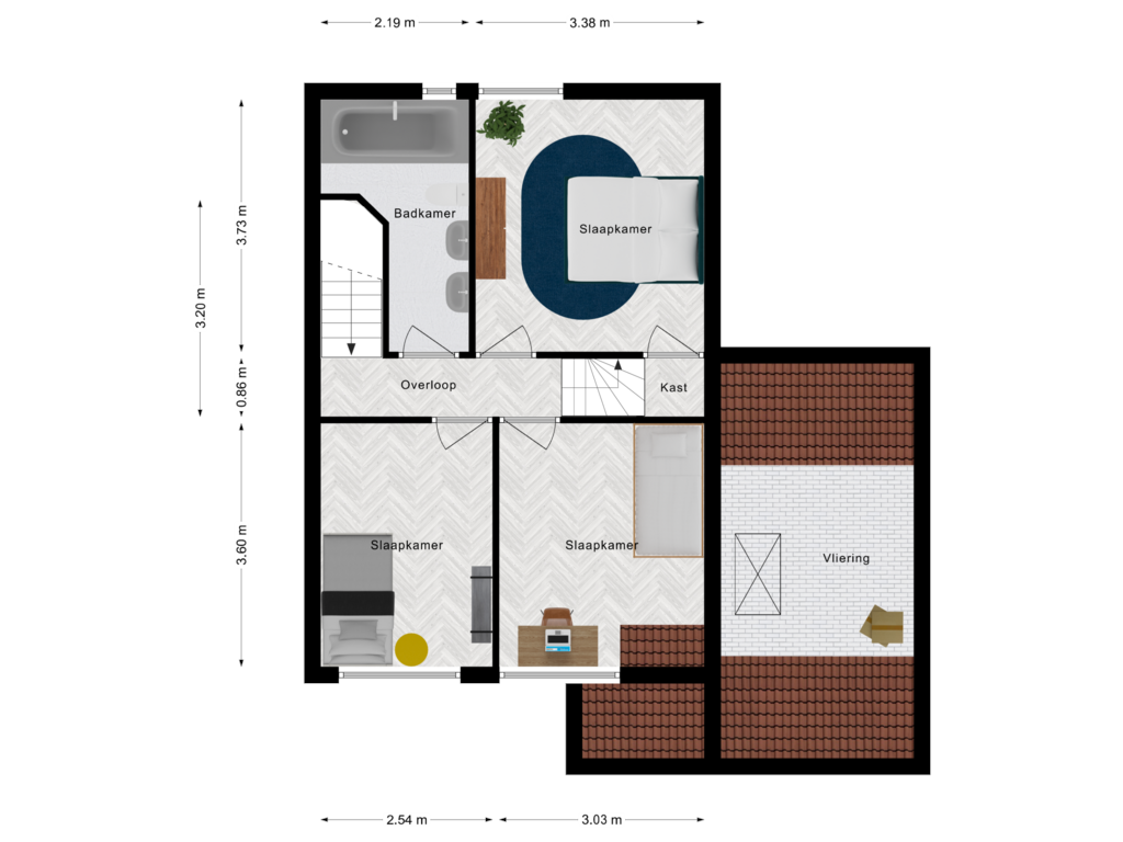 Bekijk plattegrond van Eeste verdieping van Langvennen-Noord 36