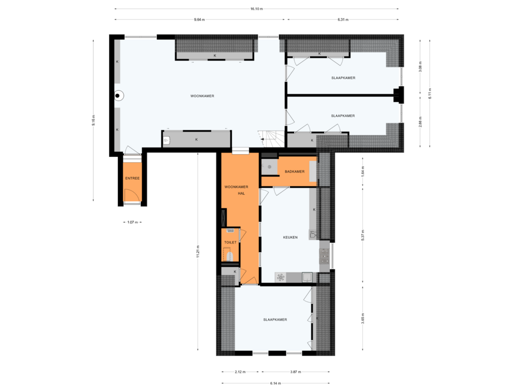 View floorplan of PLATTEGROND of Diepenveenseweg 1-B