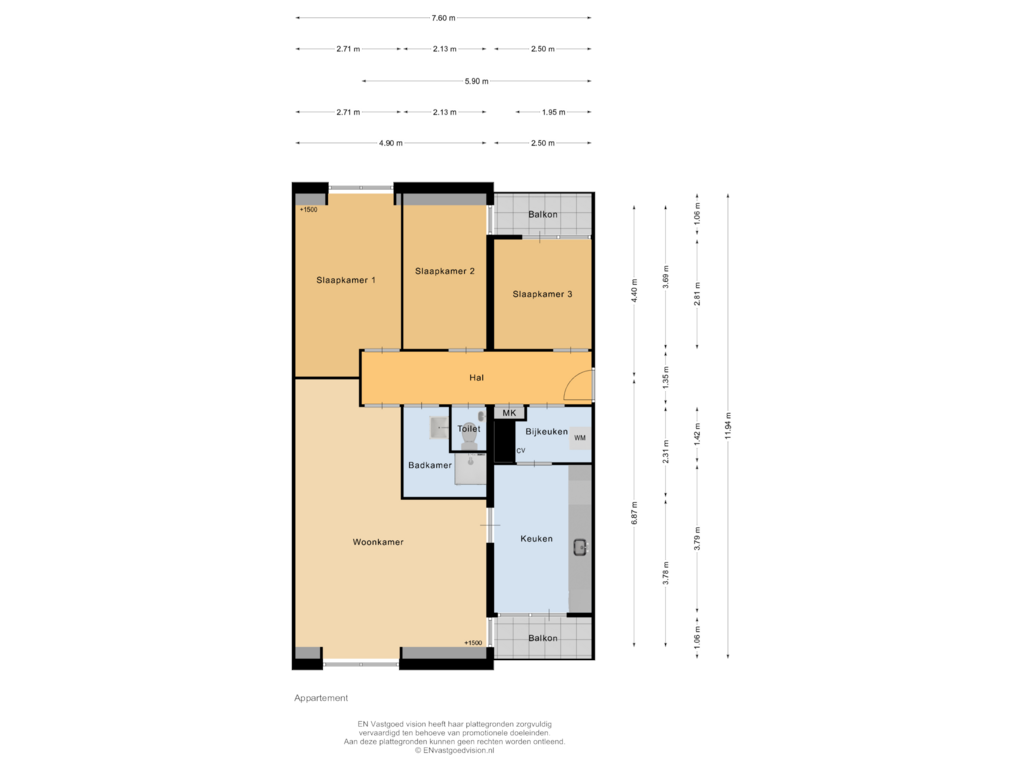 Bekijk plattegrond van Appartement van Van Beuningenstraat 28-D