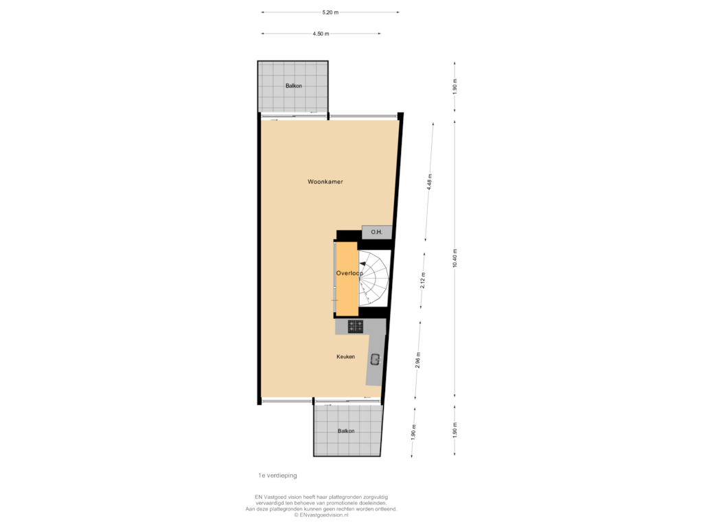 Bekijk plattegrond van 1e verdieping van Dalmatië 56