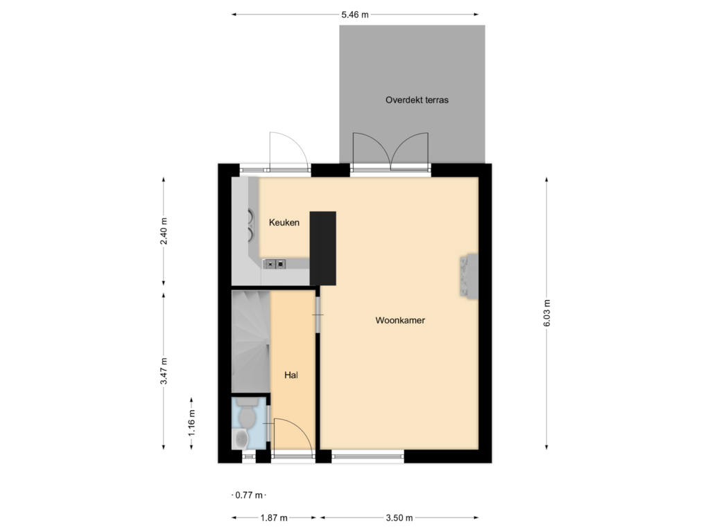 Bekijk plattegrond van Begane grond van Tricotstraat 38