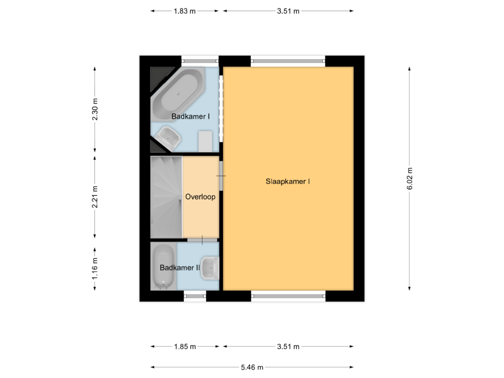 Bekijk plattegrond van Eerste verdieping van Tricotstraat 38