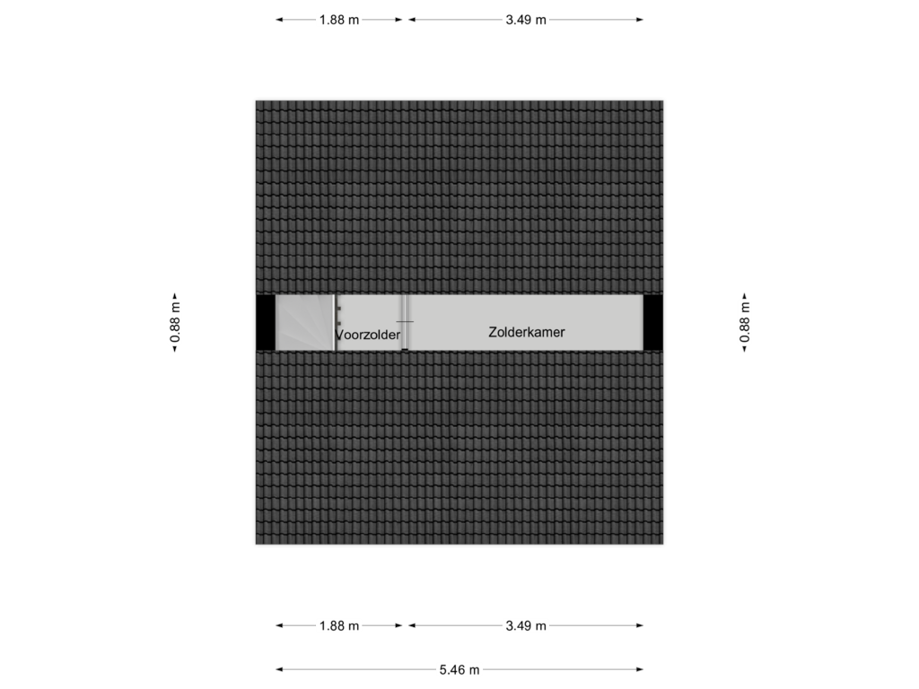 Bekijk plattegrond van Tweede verdieping van Tricotstraat 38