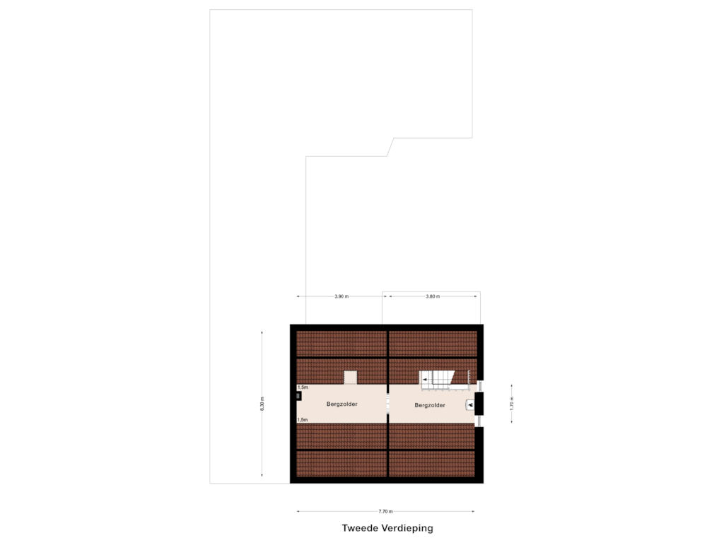 Bekijk plattegrond van Tweede Verdieping van Bloemartsstraat 6