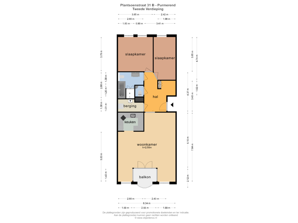 Bekijk plattegrond van TWEEDE VERDIEPING van Plantsoenstraat 31-B