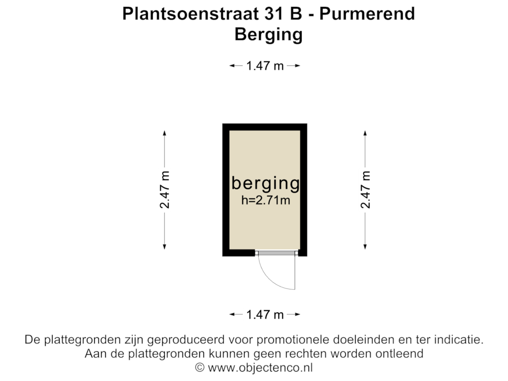 Bekijk plattegrond van BERGING van Plantsoenstraat 31-B