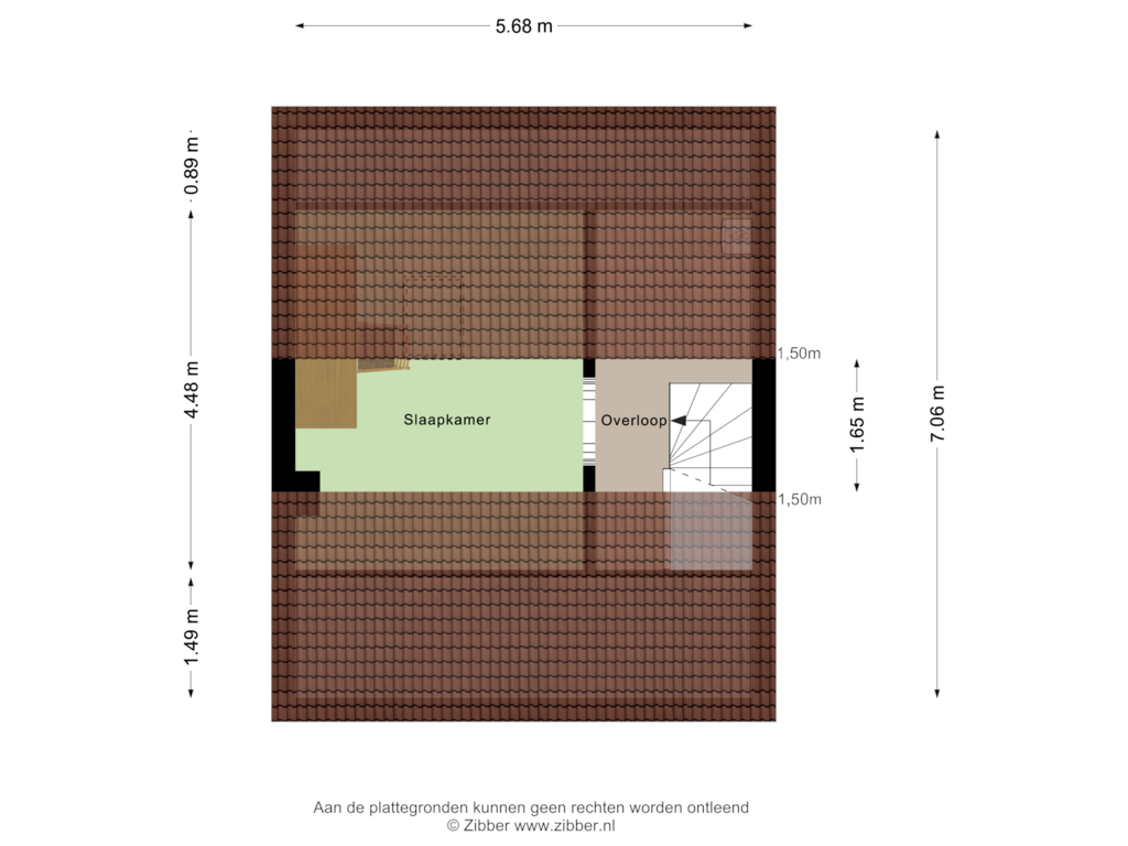 Bekijk plattegrond van Tweede Verdieping van Mauritsstraat 20