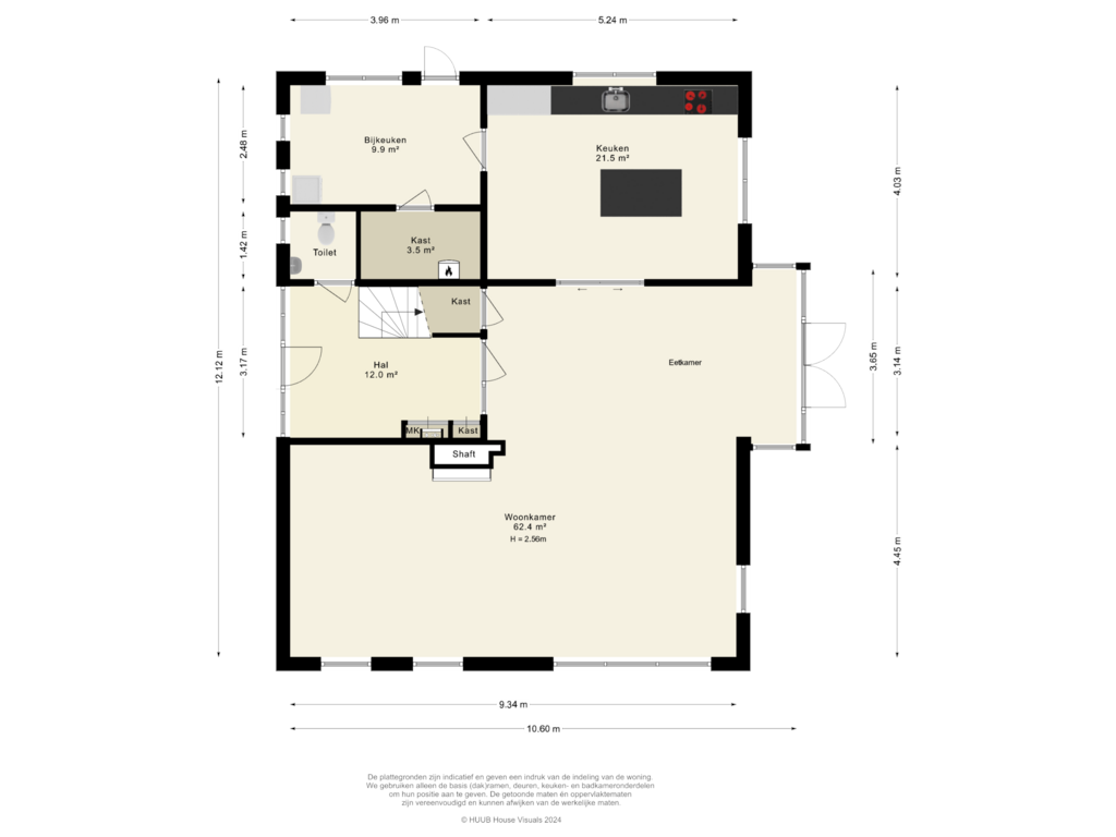 View floorplan of Begane grond of Stakenbergweg 162