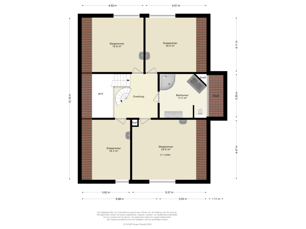 View floorplan of  Eerste verdieping of Stakenbergweg 162