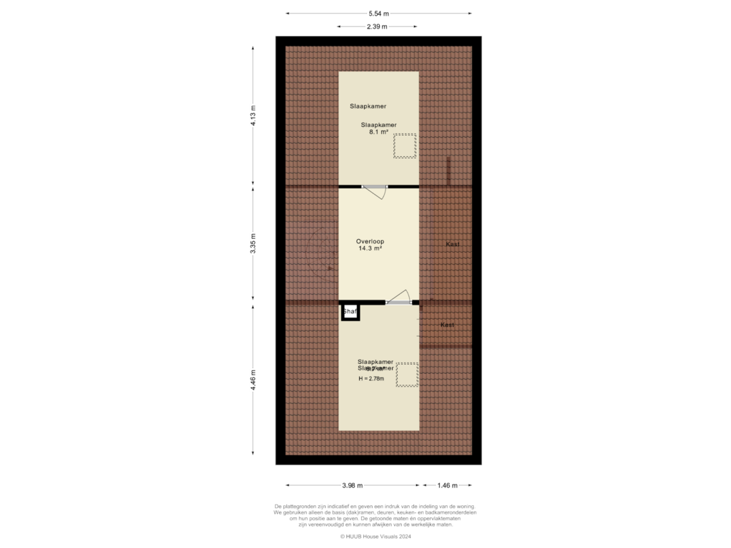 View floorplan of Tweede verdieping of Stakenbergweg 162