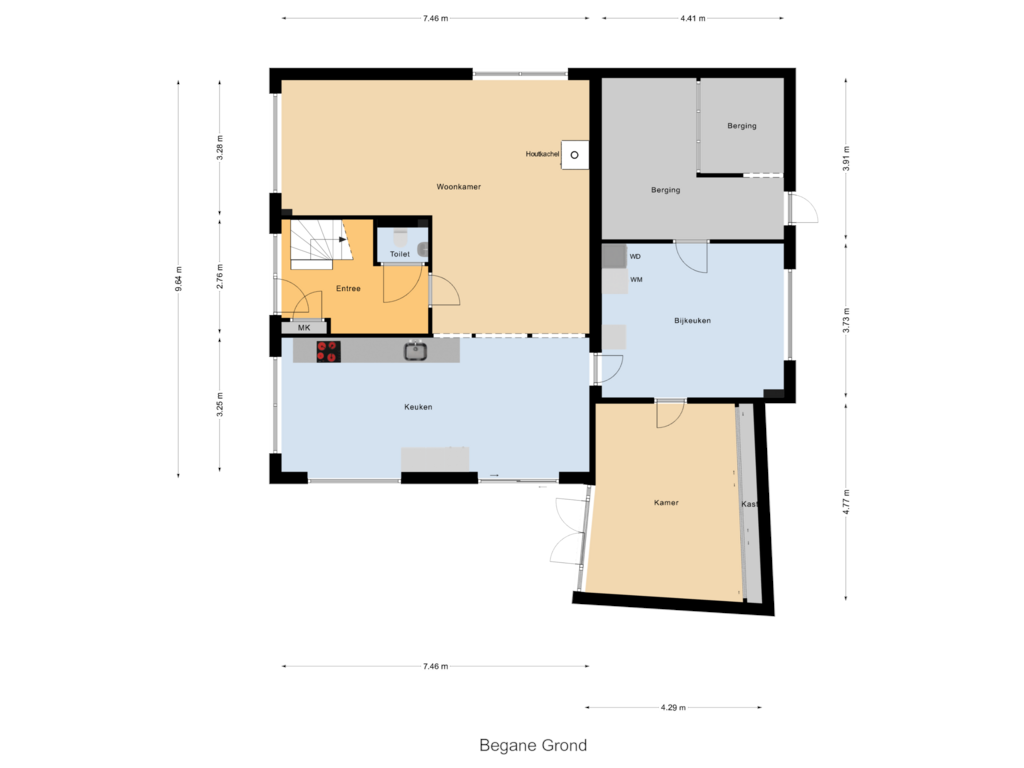 Bekijk plattegrond van Begane Grond van A de Koningstraat 23